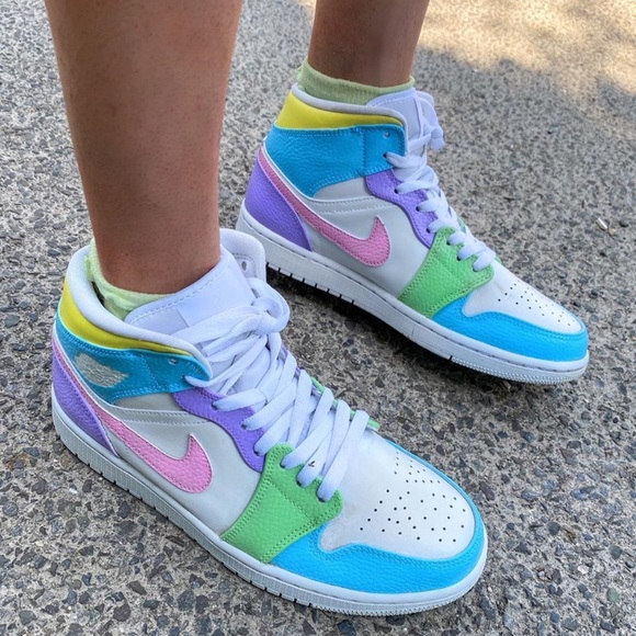 Nike air jordan 1 mid custom multi color Nike air jordan 1 mid custom multi color
